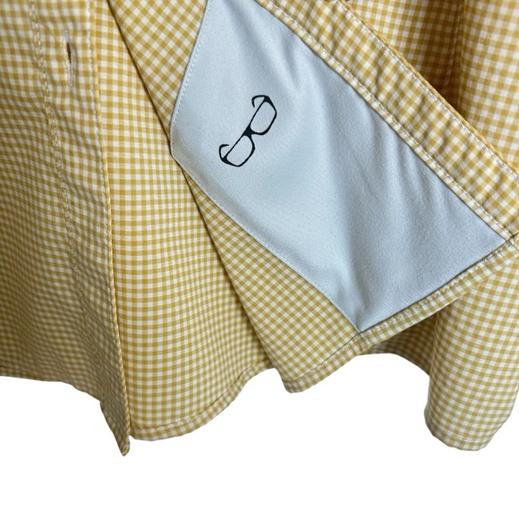 Ariat TEK Button-Up Shirt - Women’s XL -Yellow Gingham Check Vented Back Western - Picture 8 of 16
